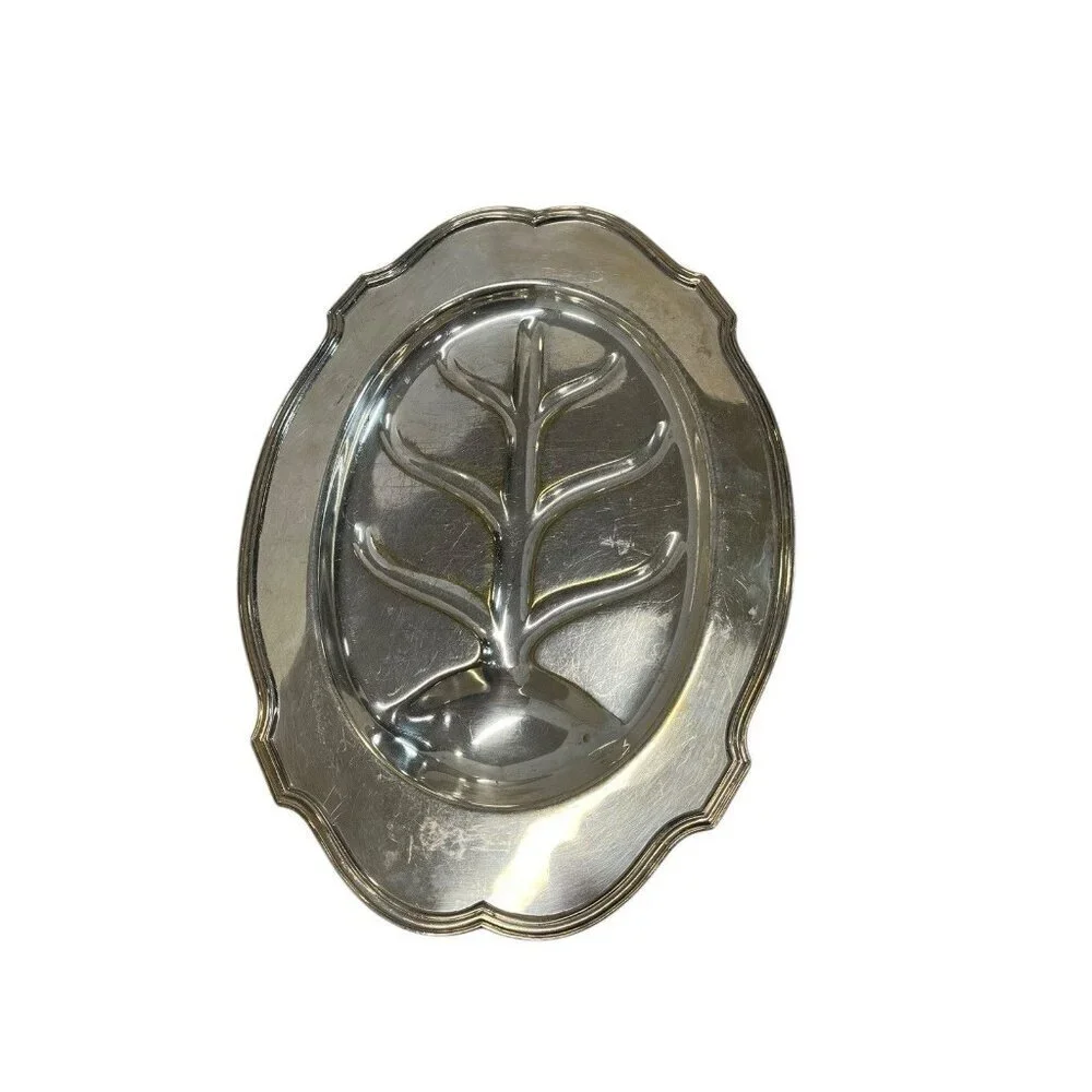 Antique Silver Meat Platter with 