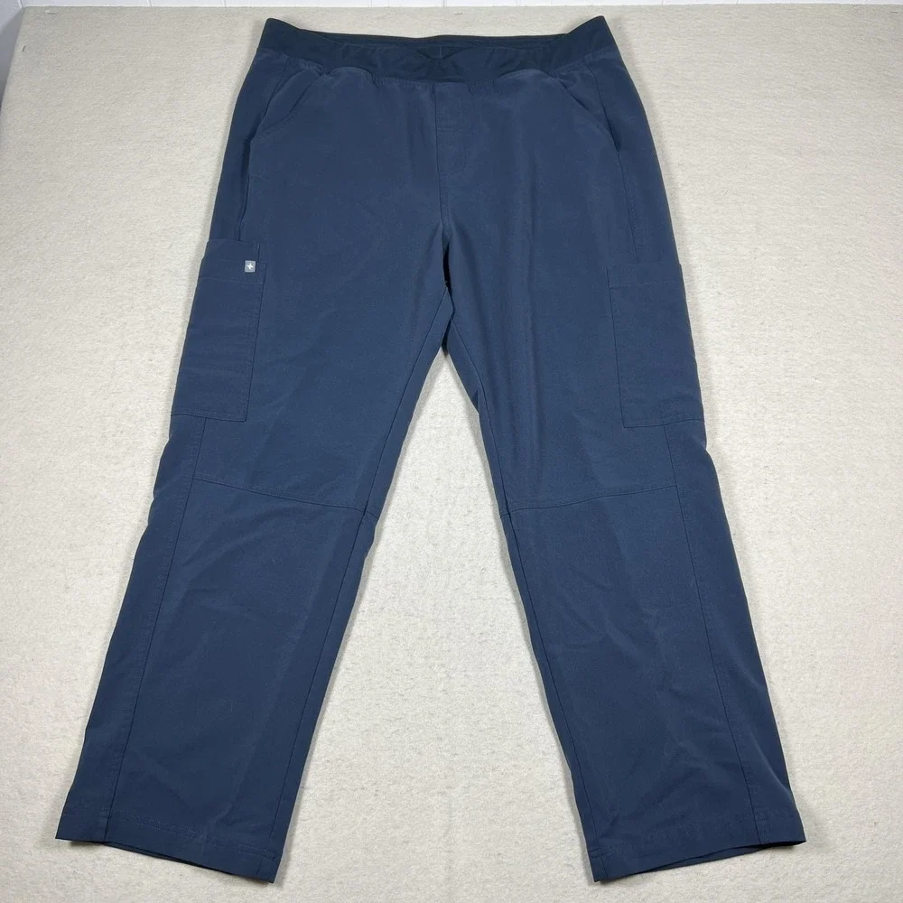FIGS Axim Technical Collection Scrub Pants Mens XXL Blue Cargo‎ Stretch Medical