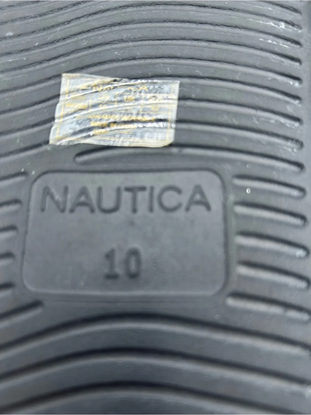 Nautica Black Slides with Red & White Logo Band 10