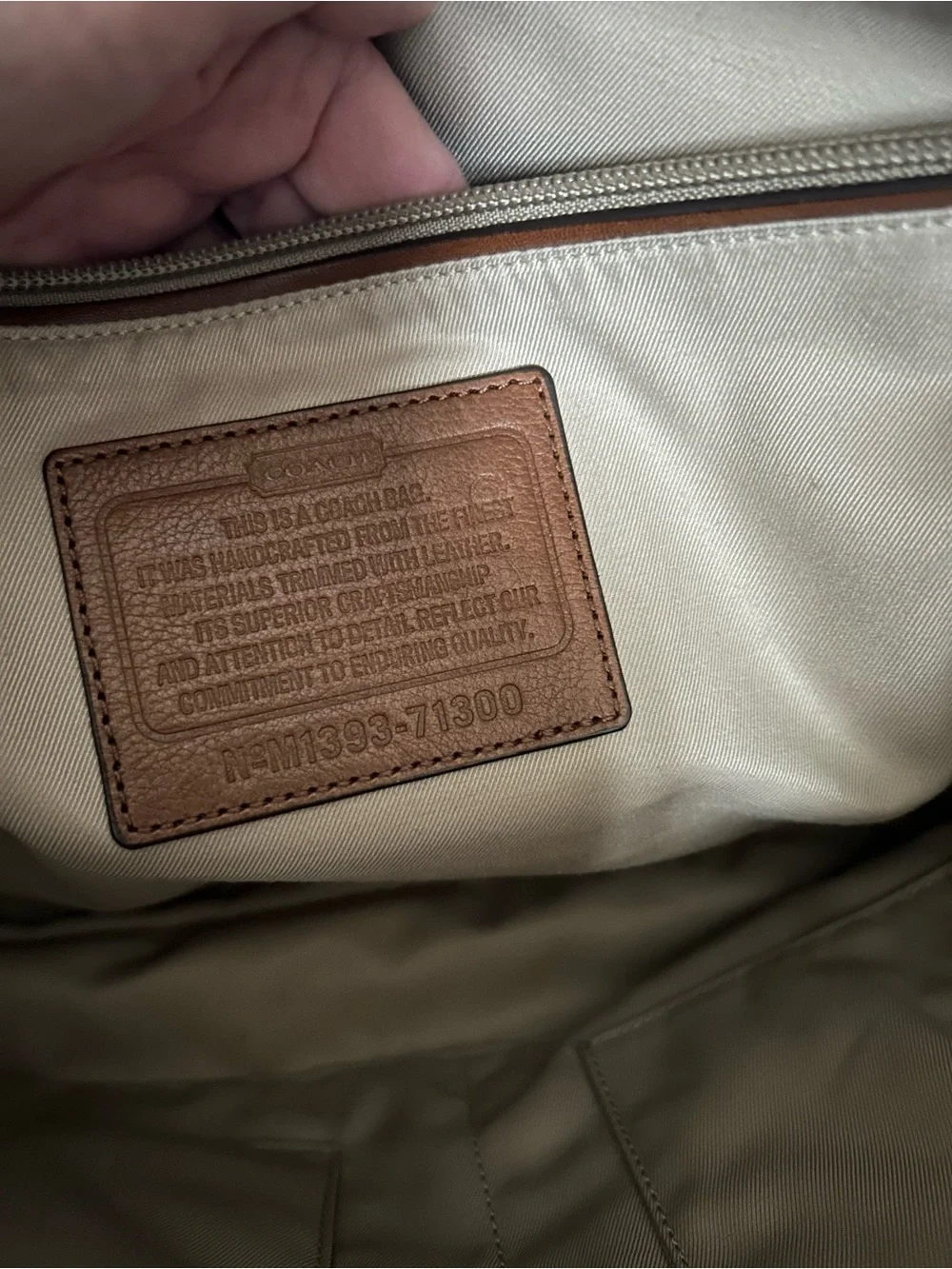 Coach Men’s Bleecker Archival Twill & Leather Briefcase in Tan and Brown 71300