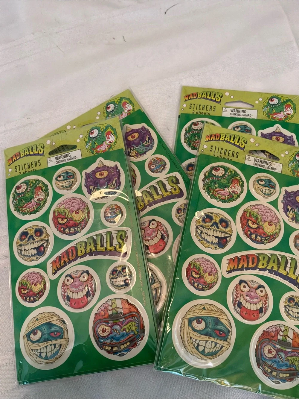 Madballs Sticker Sheets - Retro Brand 4 packs 2 sheets each sealed