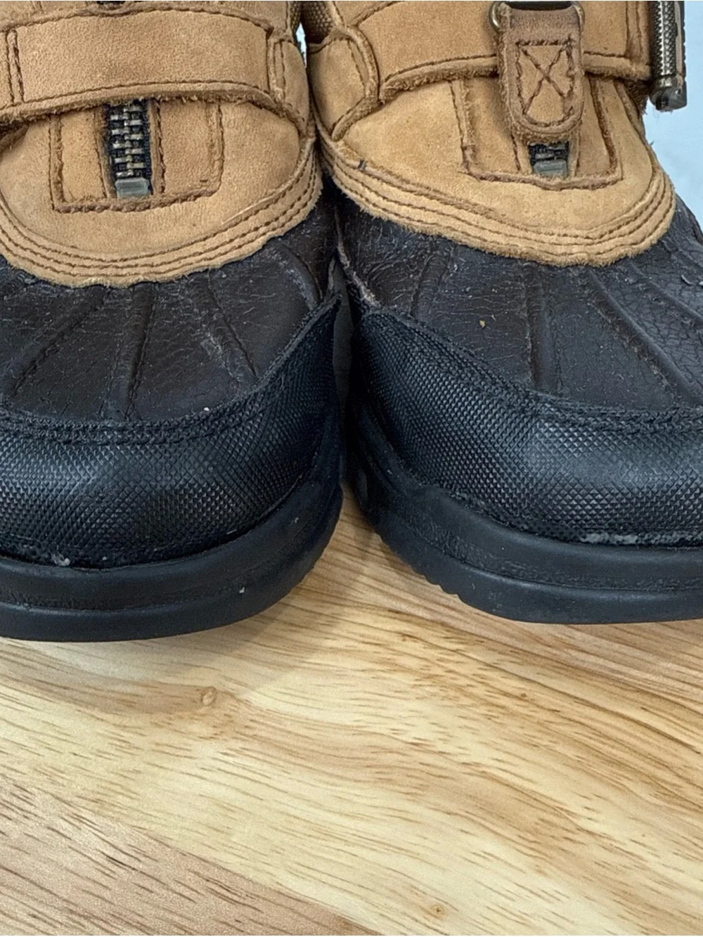 Polo Ralph Lauren Chocolate/Tan Hiking Duck Snow Boots Size 12 Kids