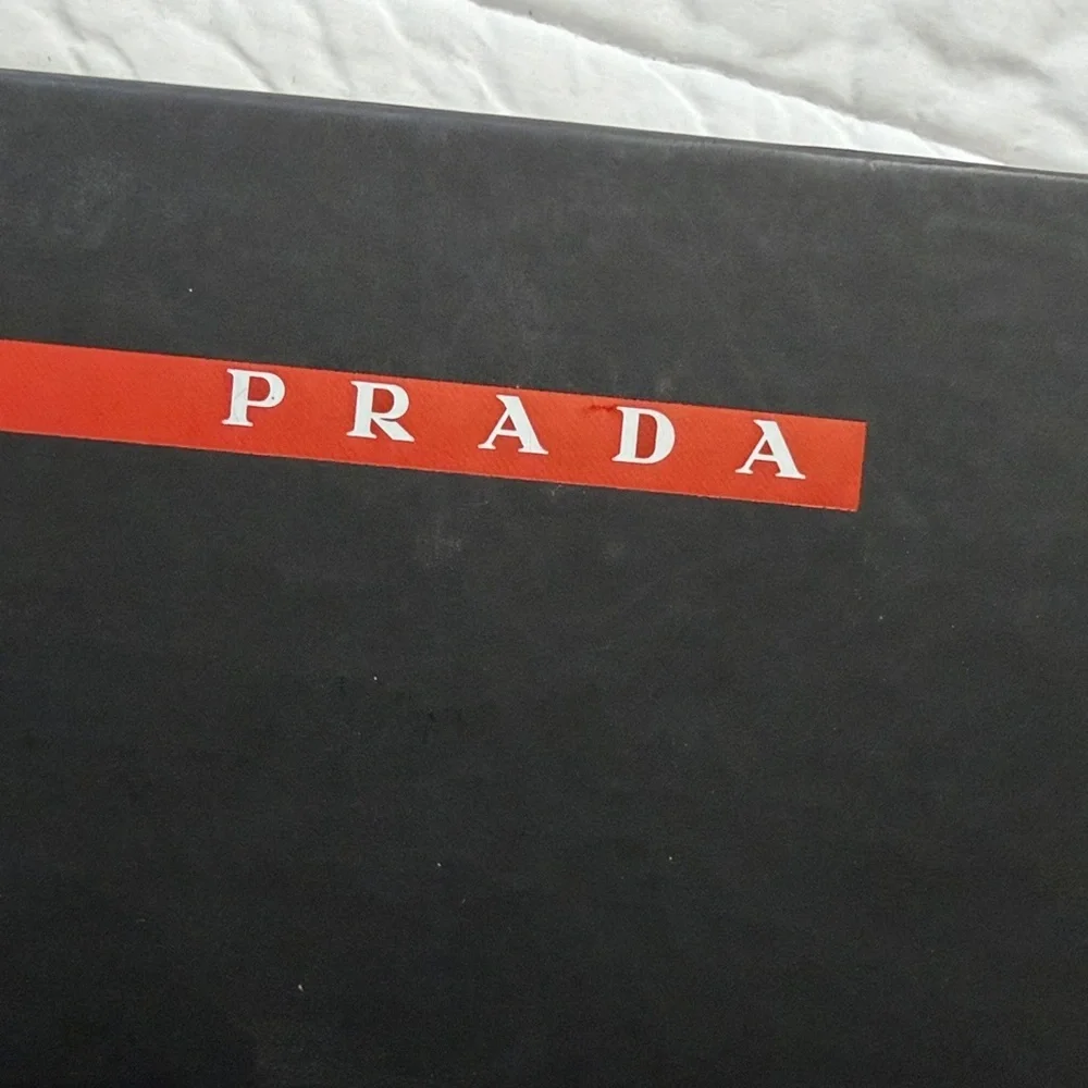 Prada Black Box with Red Stripe Logo