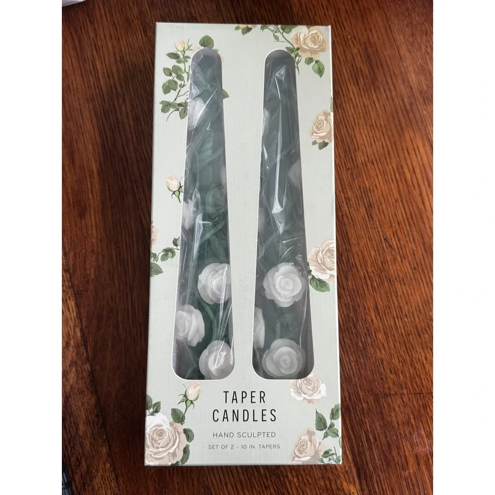 Anthropologie Floral Vine Taper Candles
