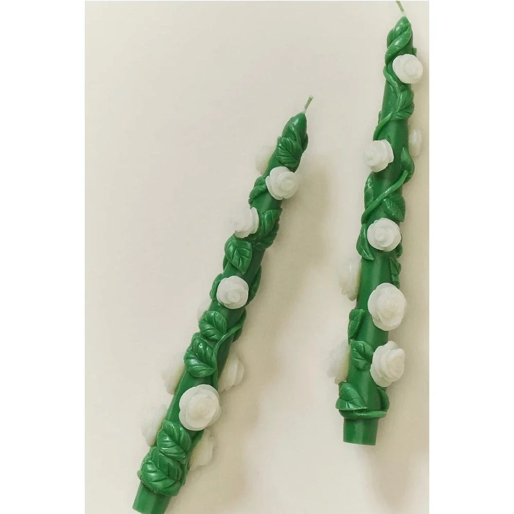 Anthropologie Floral Vine Taper Candles