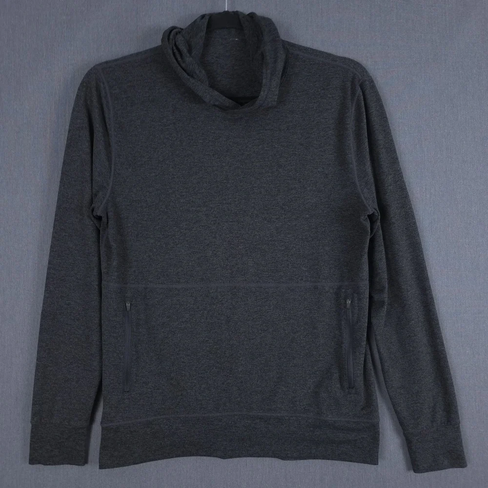 Vuori Hoodie Mens Medium Heathered Dark Gray Performance Stretch Pullover