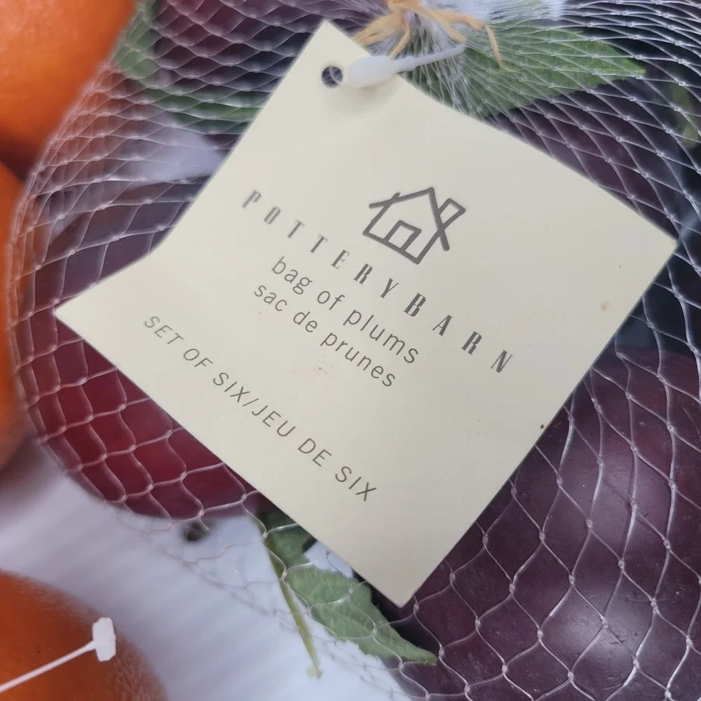 Pottery Barn Crate & Barrel Fake Fruit Oranges Plums & Tomatoes NEW Old Stock