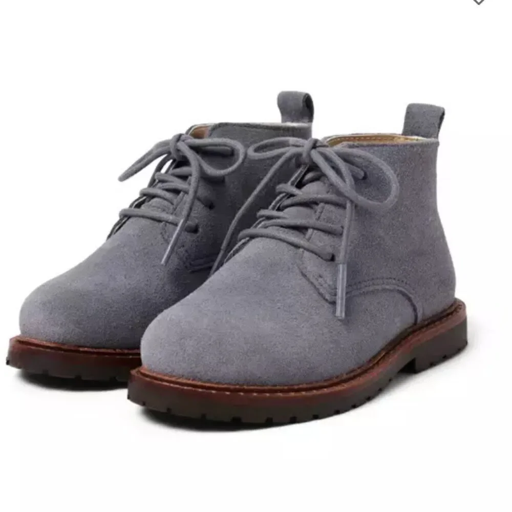 Janie and Jack 100048269 Boy Magic castle Blue Suede boots NWT size 8