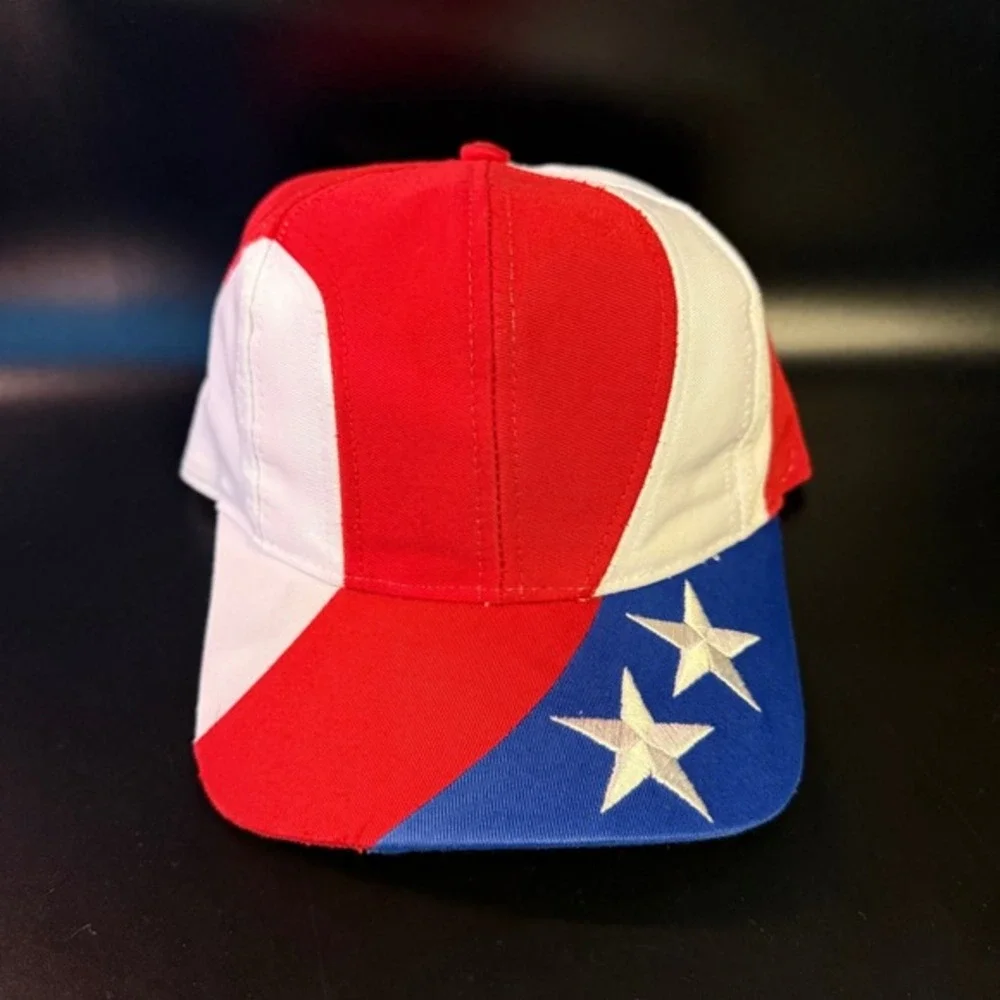 Kati Supreme USA Stars and Stripes Red White Blue Cotton Snapback‎ Hat Mens OSFA