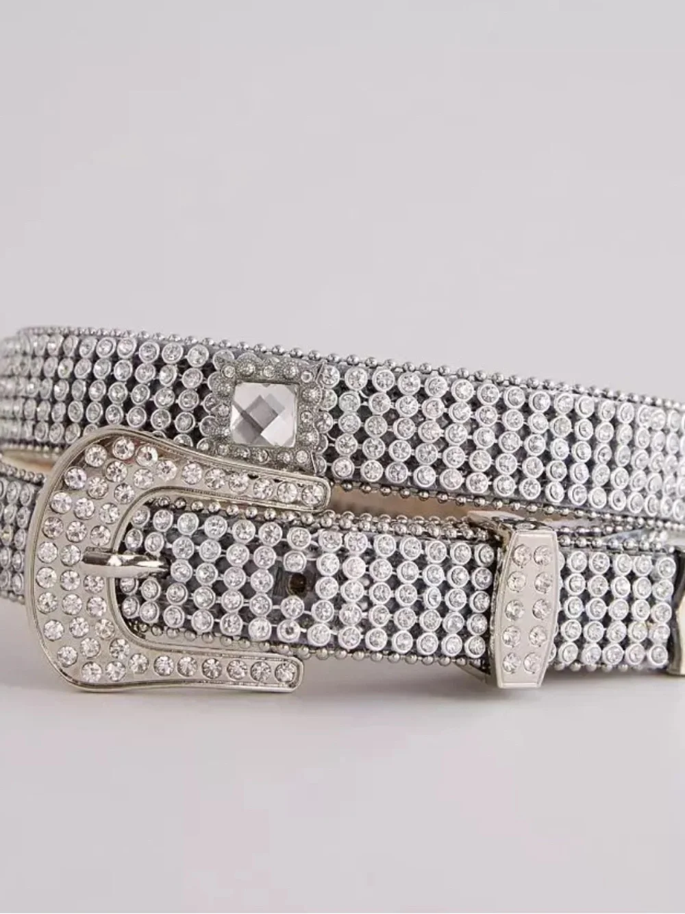 Buckle Nocola Rhinestone Glitz Leather Belt Size Small