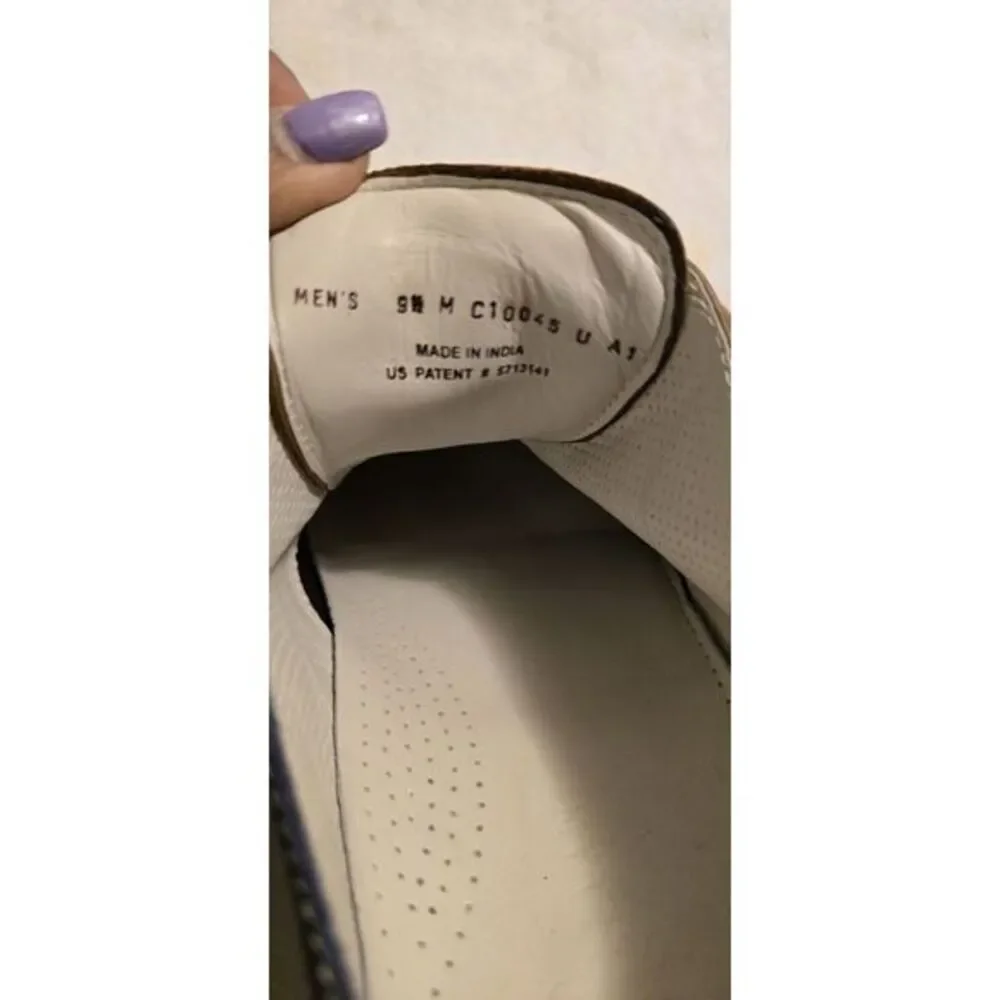 Mens Cole Haan Dress Shoe- Size 9.5 Navy‎ Blue And Tan. Gently Worn