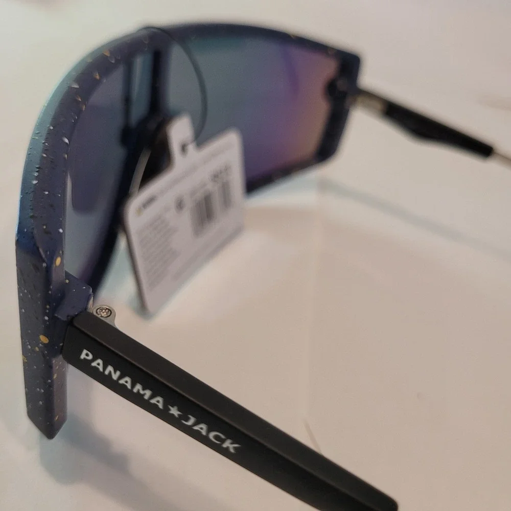 Panama Jack Shield Sunglasses Blue Splatter Mirrored Lens Sporty‎ SS12 New with