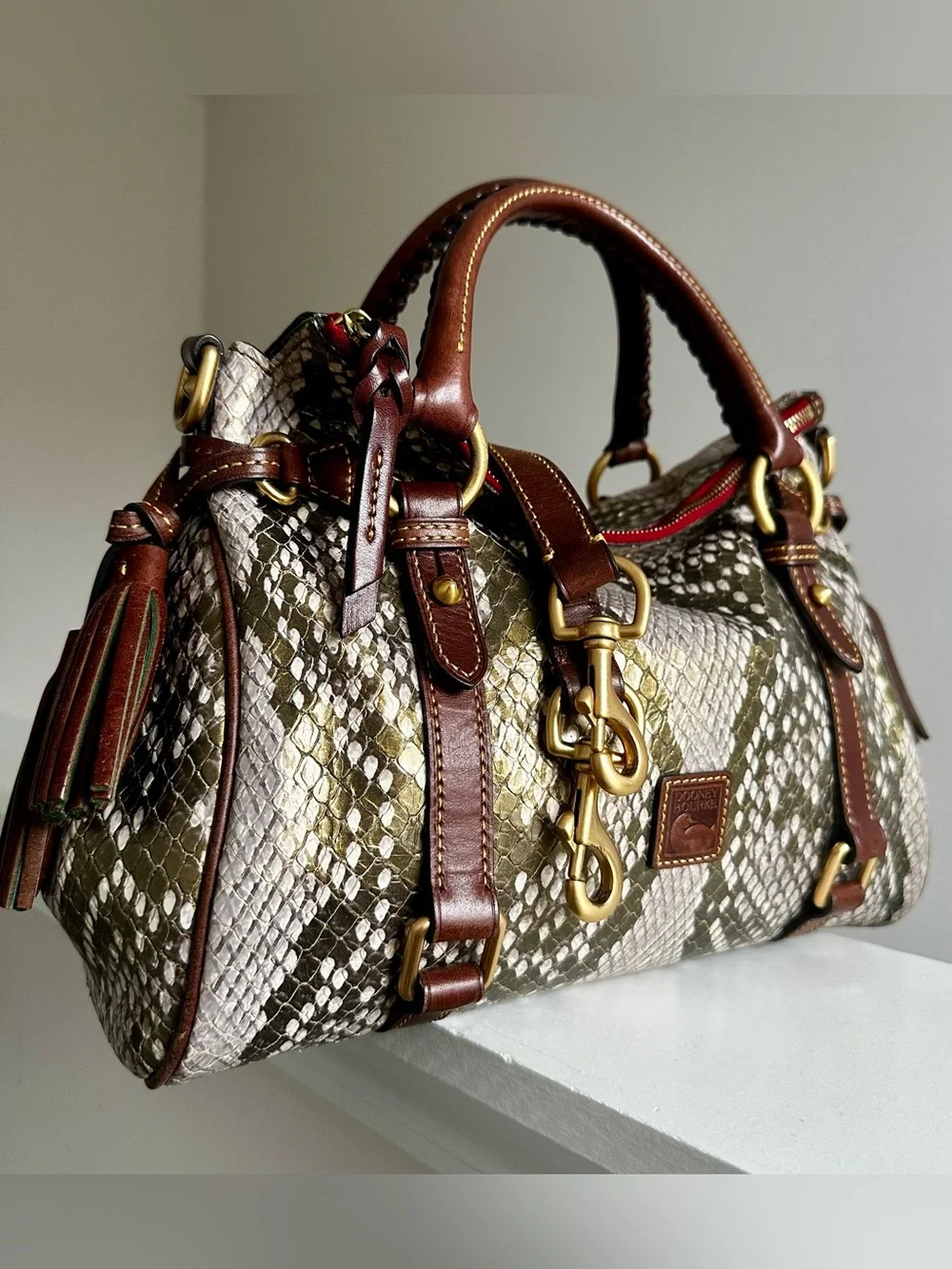 Dooney & Bourke Florentine Satchel Gold Pearl Python LIKE NEW RESERVED for GRACE