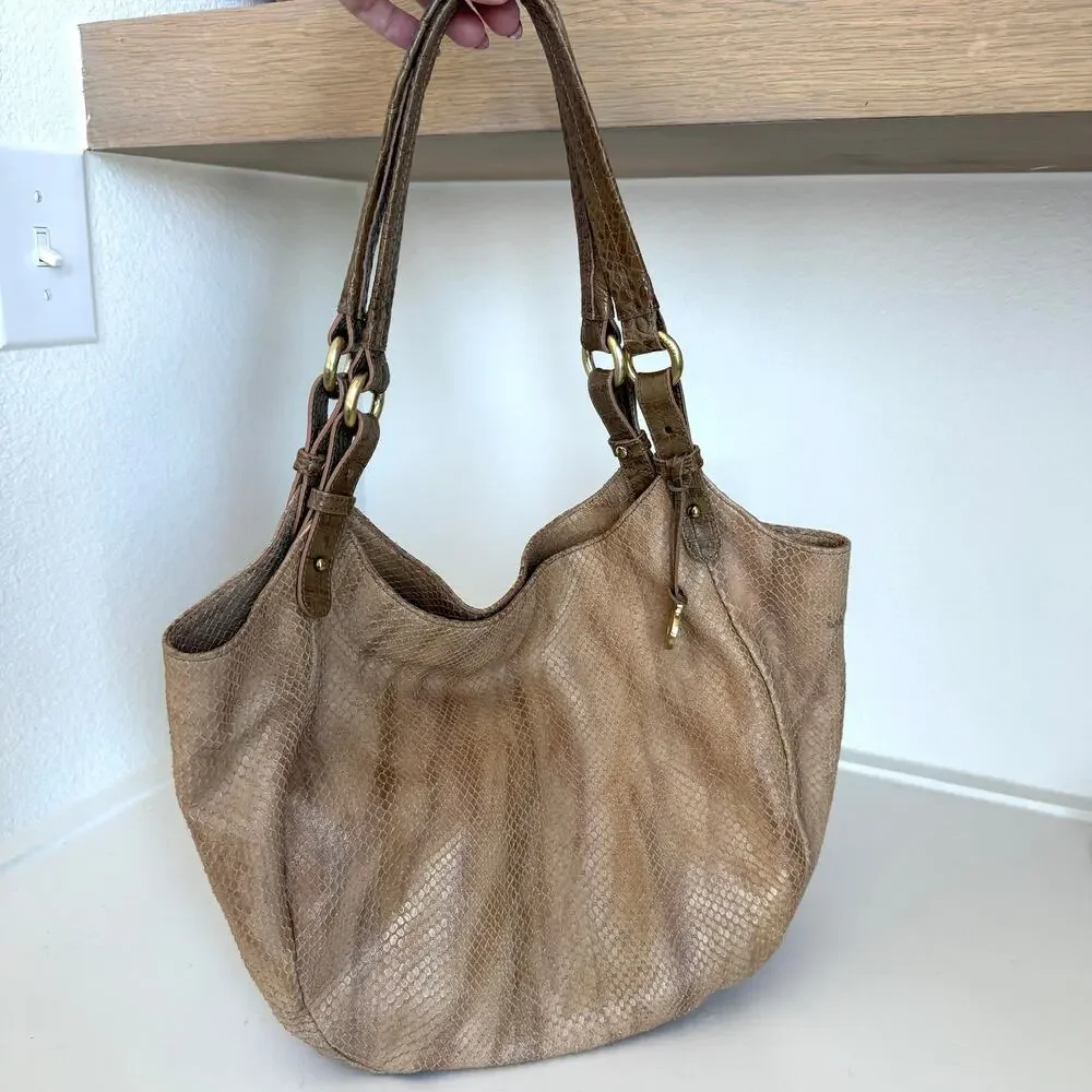 Brahmin snakeskin embossed
