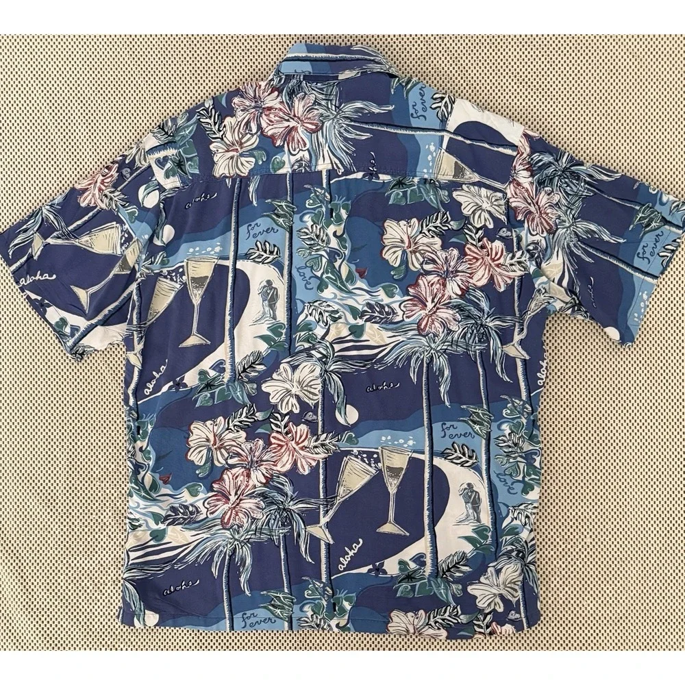 John Severson Kahala Hawaiian Shirt Men L Aloha Button Front Relaxed Grandpa Dad