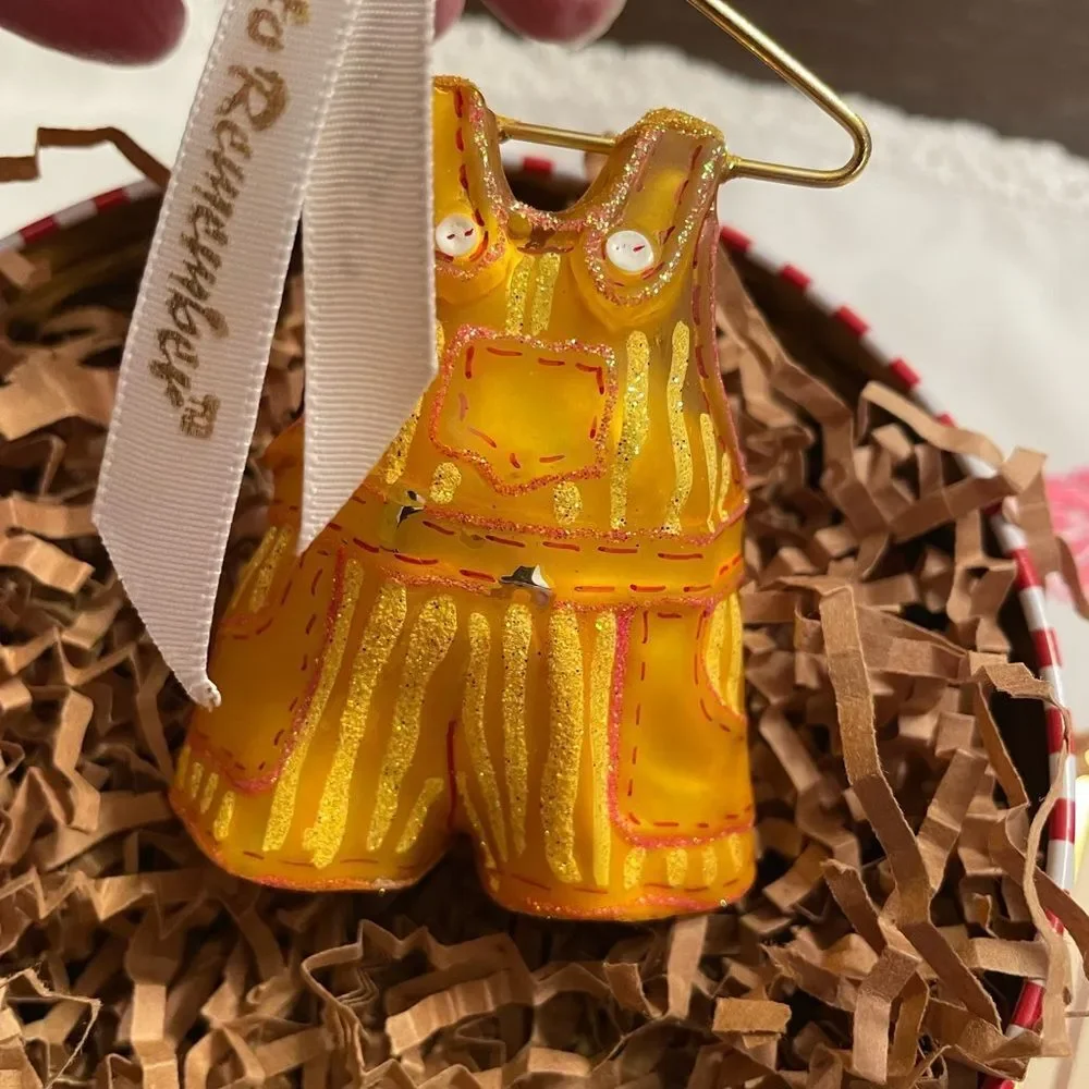 Ornaments to Remember Yellow Glass Knickers on a Metal Hanger Ornament