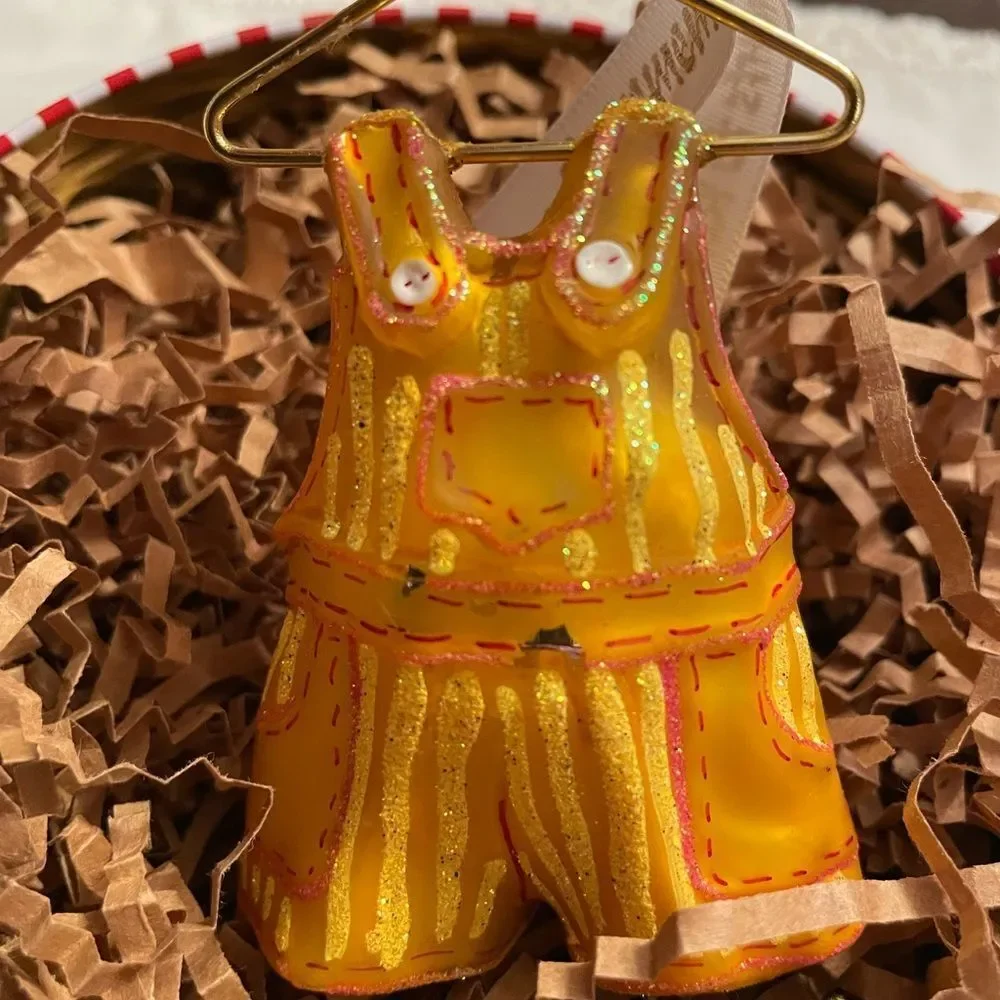 Ornaments to Remember Yellow Glass Knickers on a Metal Hanger Ornament