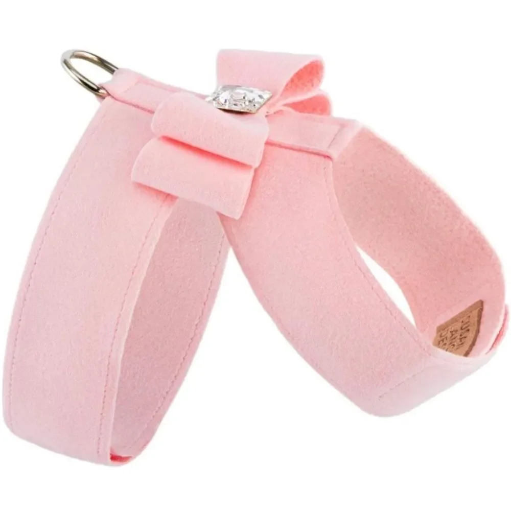 Susan Lanci Puppy Pinl Dog Harness with Bow and Crystals, NWOT