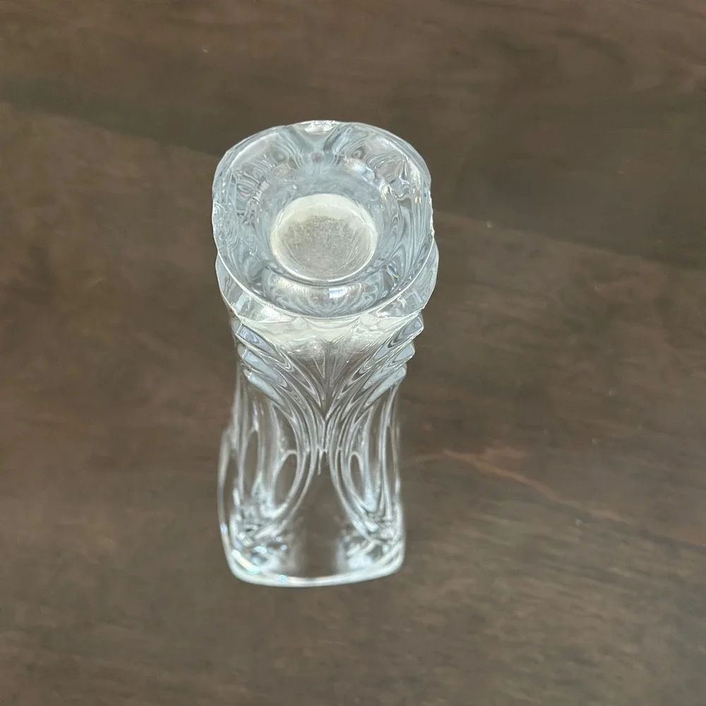 Cristal d'Arques Chatelet 24% lead Crystal Swirl Bud Vase Small Square Top 6.5