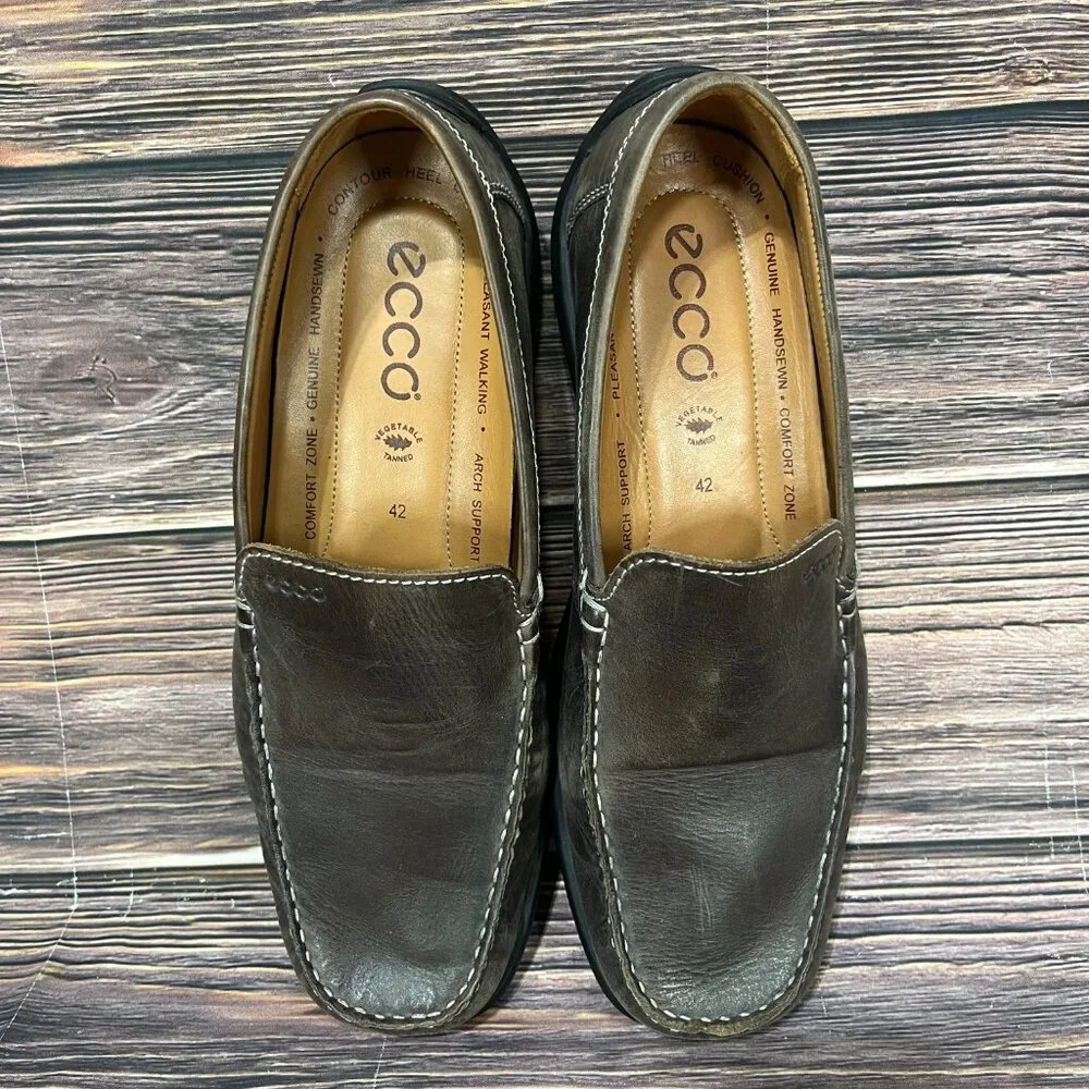 Ecco‎ Men's Brown Driving Loafer Leather Slip On Shoes