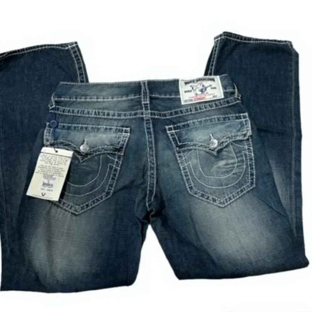 True Religion Straight Flaps Pockets Big T Men's Jeans Kings Island
