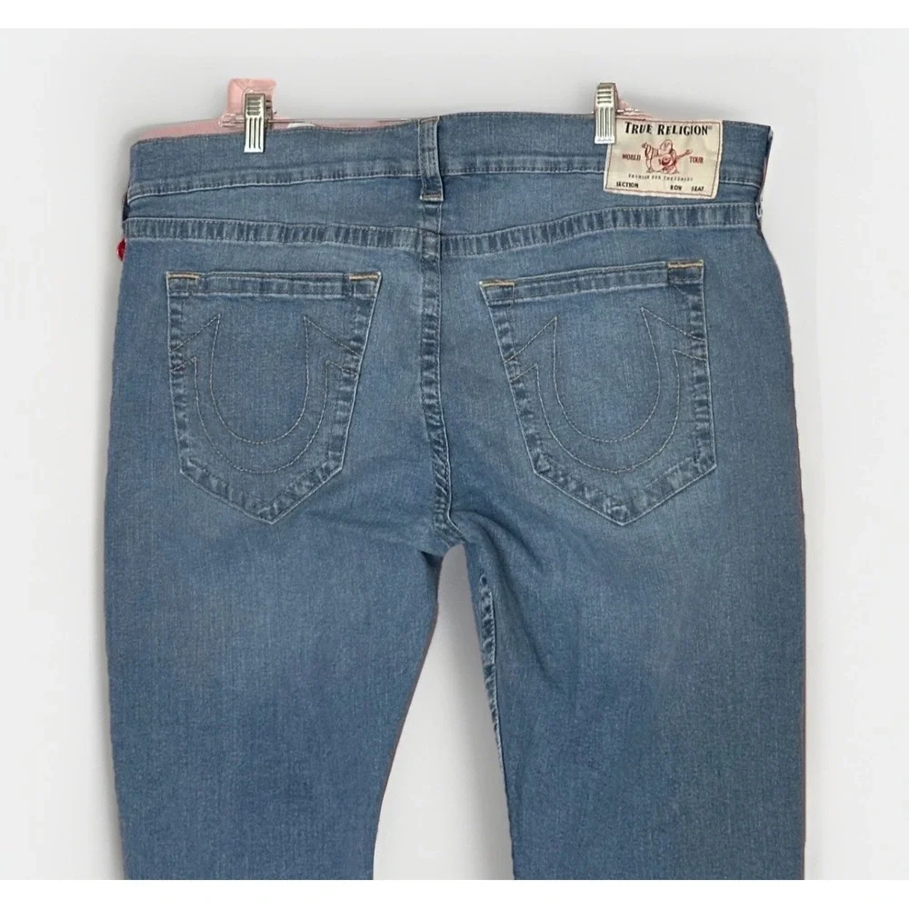 NWOT True Religion Ricky Relaxed Straight Jeans Men 40 Light Y2K Denim 42x30