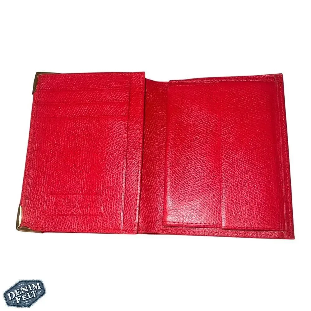 MCM Red w/‎ Gold Tip Men’s Leather Bifold Wallet