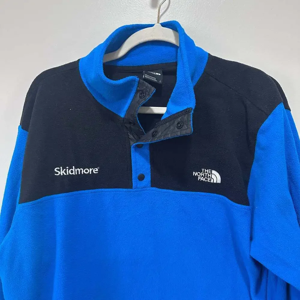 The North Face Men's TKA Glacier Snap-Neck Pullover Fleece Blue/Black