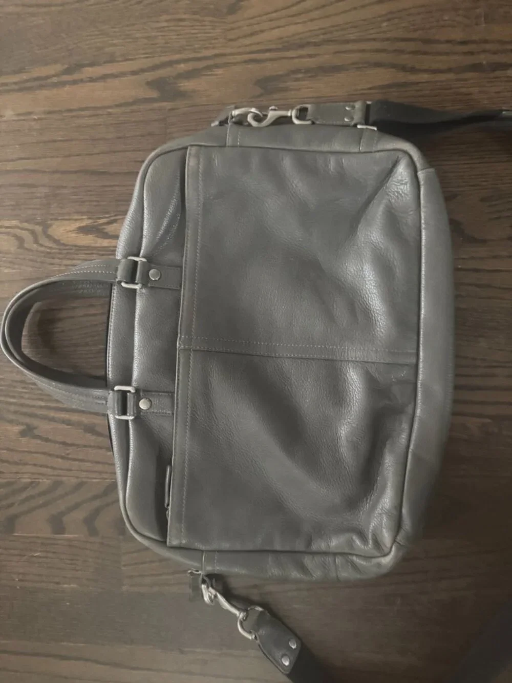 Coach Black Smooth Leather Messenger Laptop Bag | Unisex Crossbody