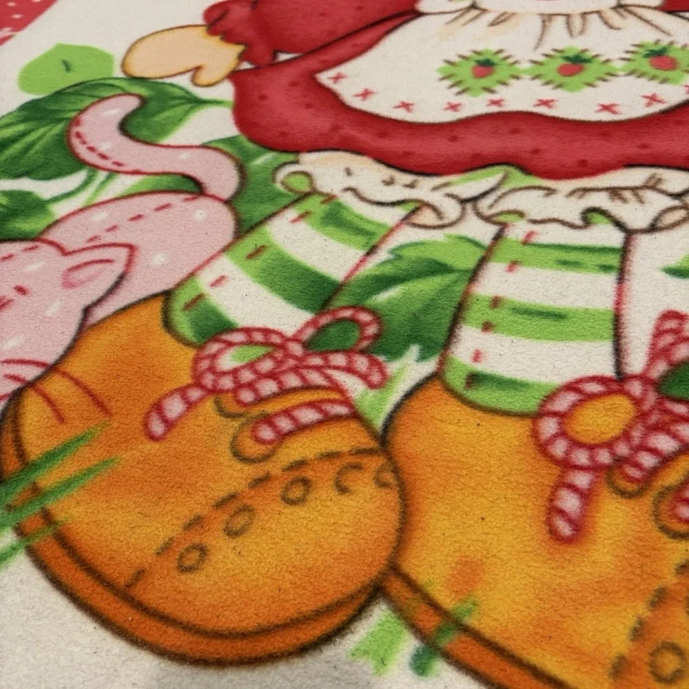 Vintage Rare Strawberry Shortcake Kitten BIG Fleece Blanket 66