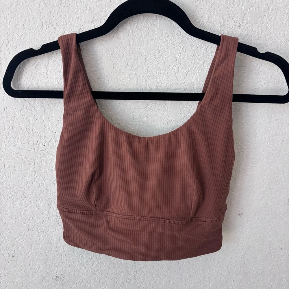 Lululemon Brown Ribbed reversible Sports Bra Size 4