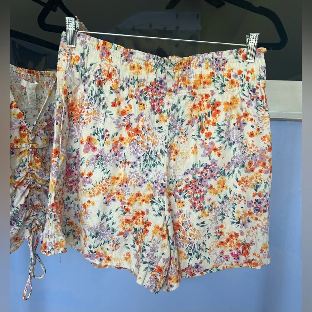 NWT H&M Matching Floral Shorts & Top Set