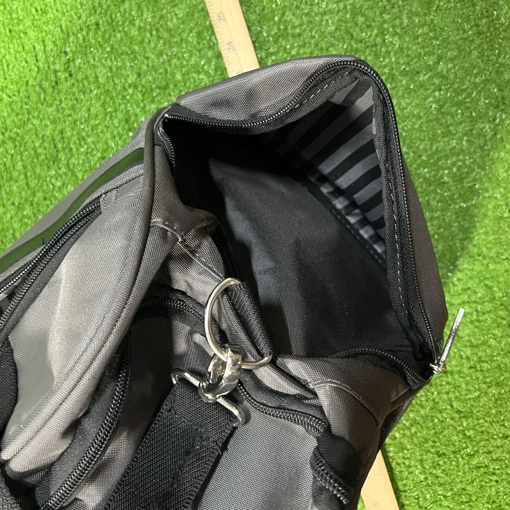 LONDON FOG Duffel Bag Canvas Travel Carry-On Gym Tote Luggage Pinstripe