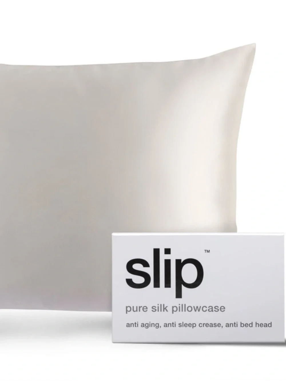 SLIP pure silk white queen zippered pillowcase - NWOT