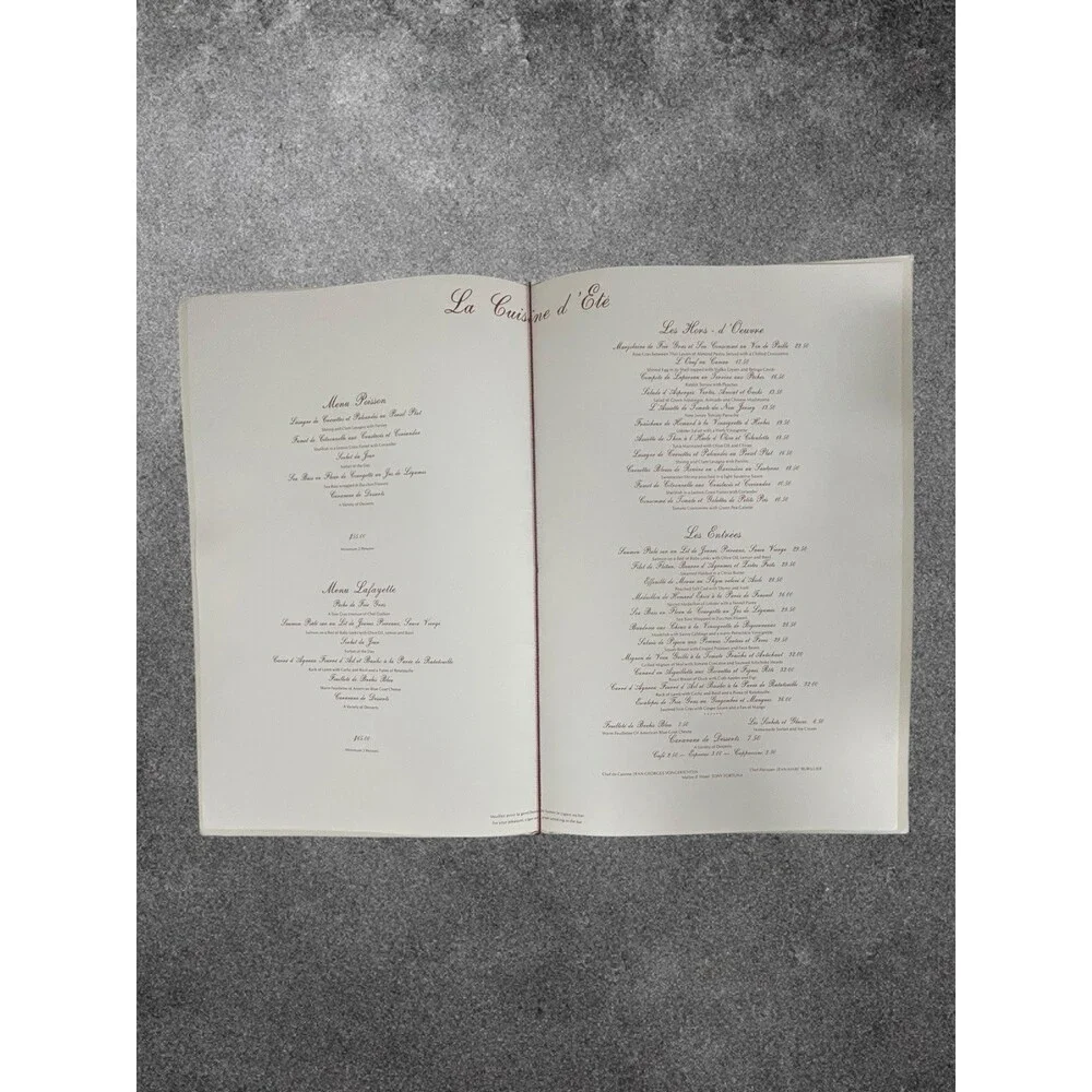 Menu product signed