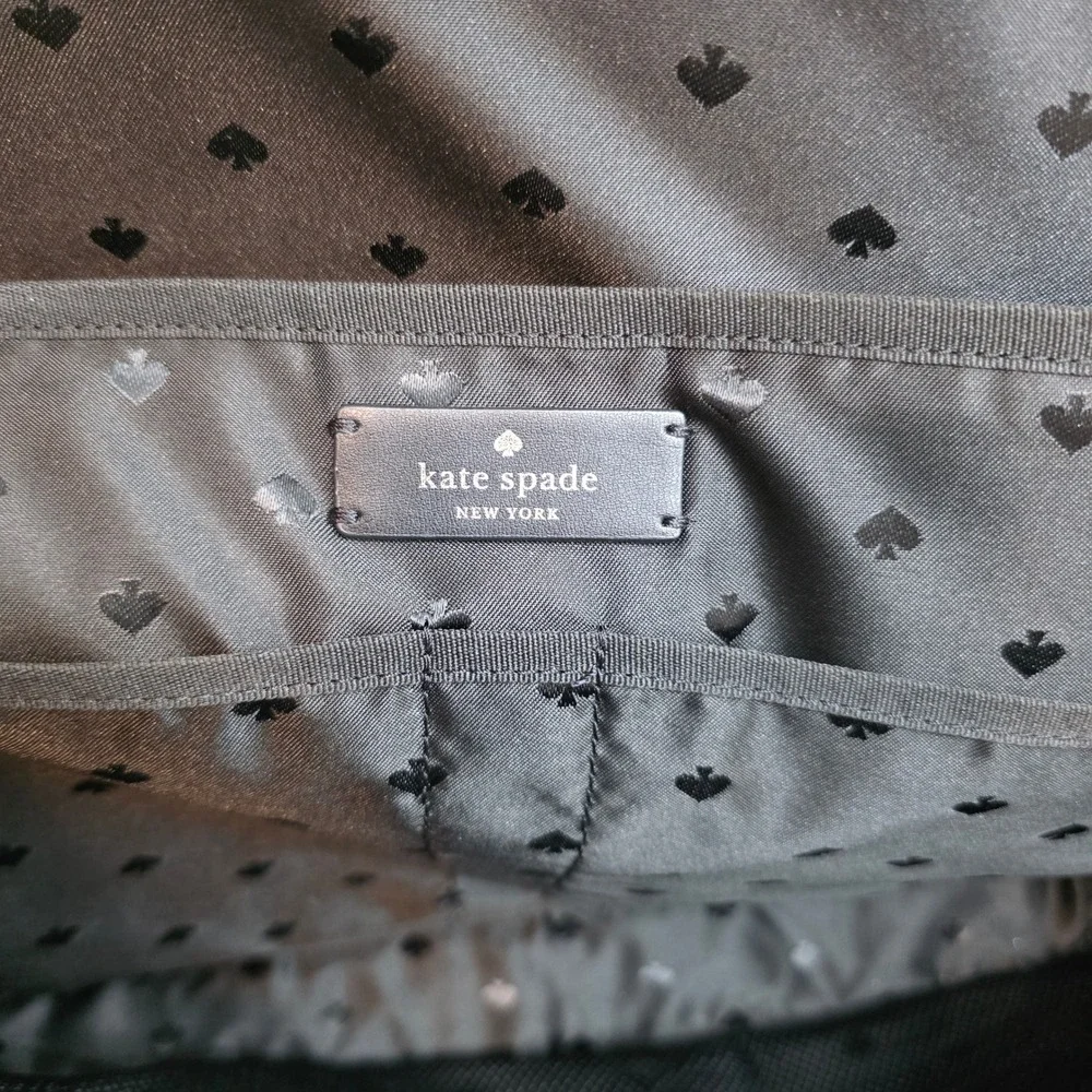 Kate Spade Black Nylon Laptop Bag Briefcase Crossbody Gold Hardware Tech Case