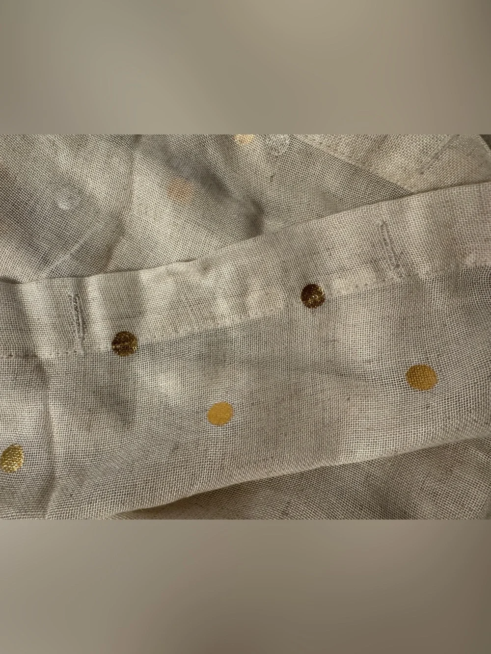 Opalhouse- Gold Polka Dot Sheer Linen Shower Curtain