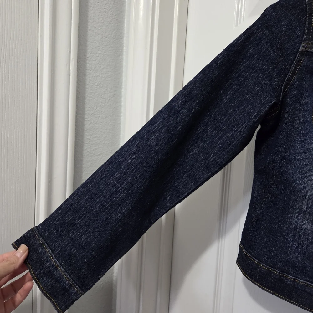 The Children's Place Girls Dark Wash Denim Long Sleeve Jacket Size Large (10/12)