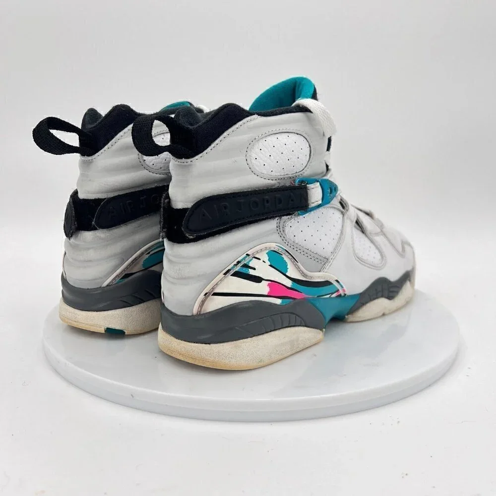 Nike Air Jordan 8 Retro Youth Size 7.5 Women 9 305368-113 South Beach Shoes