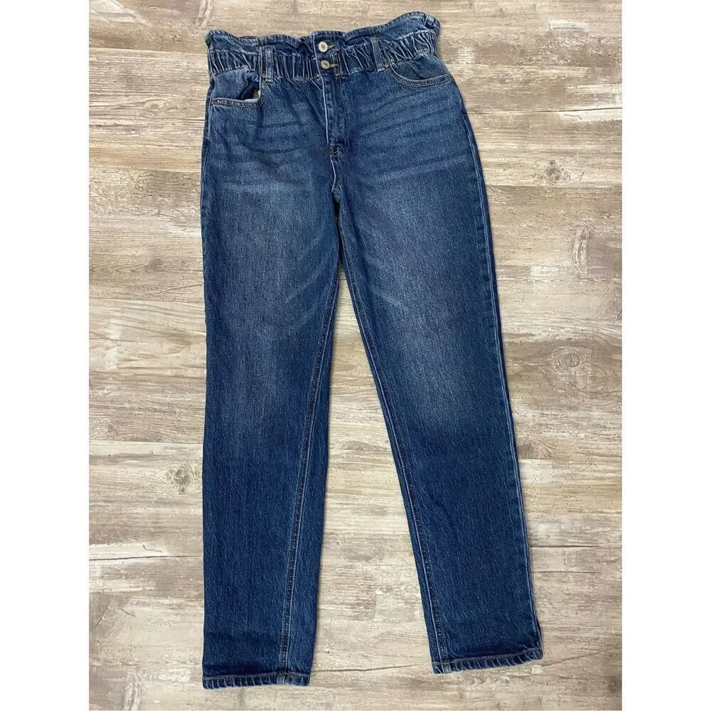 Kancan Estilo Denim Jeans Paper Bag Elastic Waist Women’s Sz 29