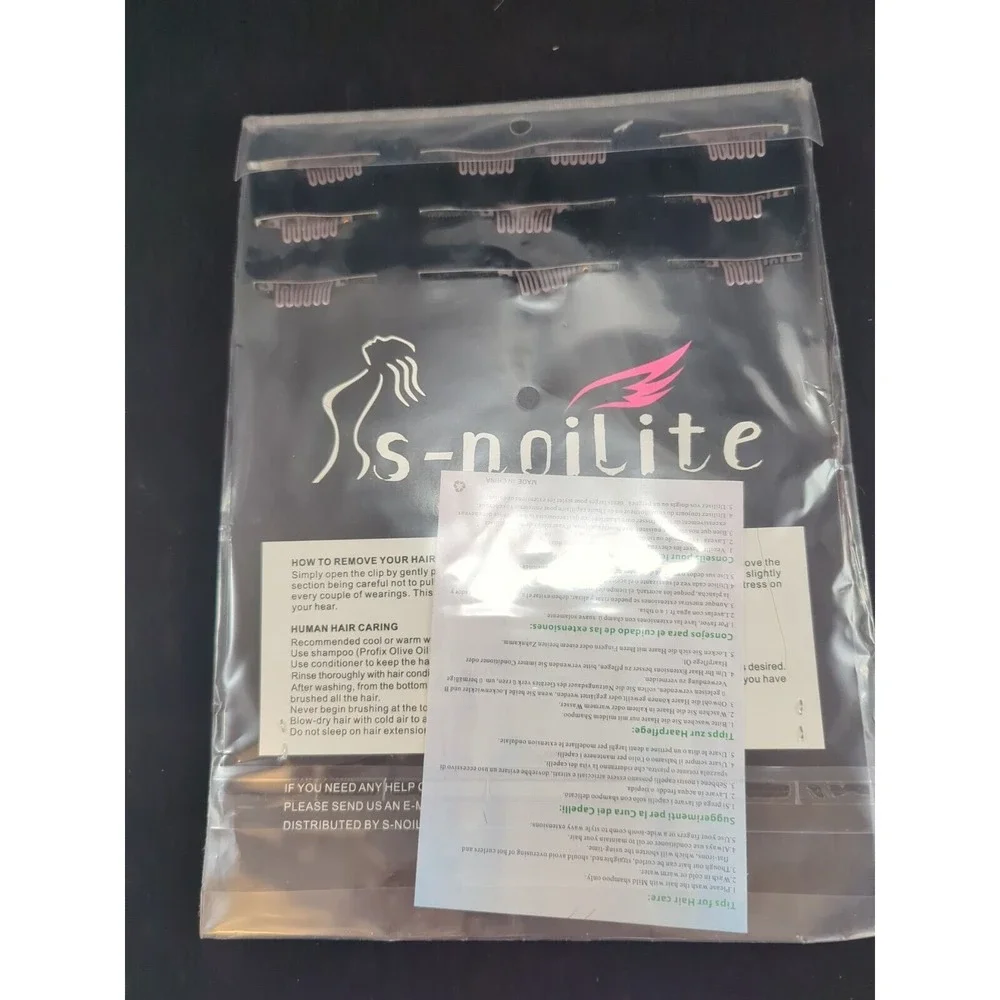 S-noilite Clip In Hair Extensions 100%‎ Remy Human Hair Brown #2 10
