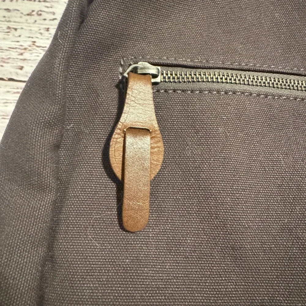 Alternative Brand Canvas Backpack w/ Leather Bottom‎ Brown Bag