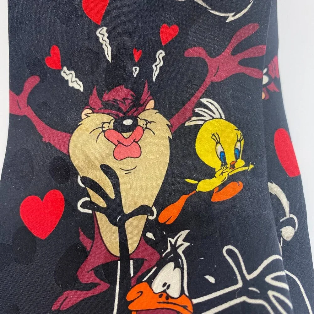 Vintage Looney Tunes Silk Nostalgia Taz Daffy Tweety Necktie Tie Mens‎ 57