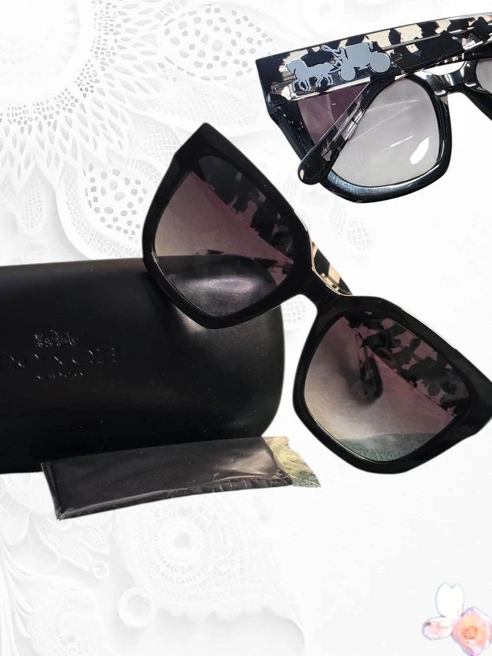 Authentic Coach   Tortoise Sunglasses Rare HC8249 50028G Black/Clear NWT