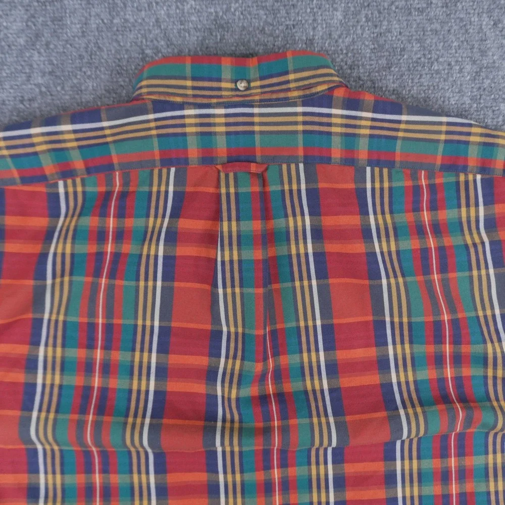 J.Crew Button Down Shirt Mens L Multi Color Giant Fit Plaid Long Sleeve