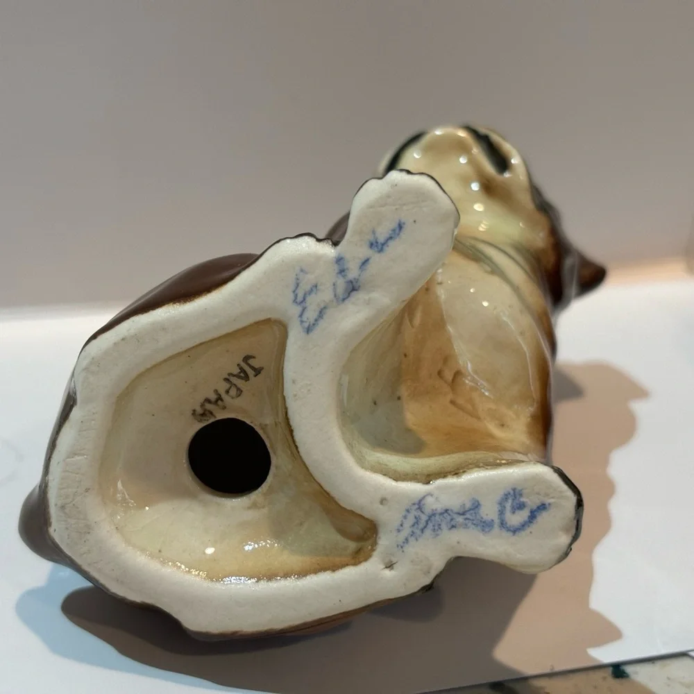 Vintage Antique Bulldog Puppies Salt &‎ Pepper Shakers Set Made in JAPAN