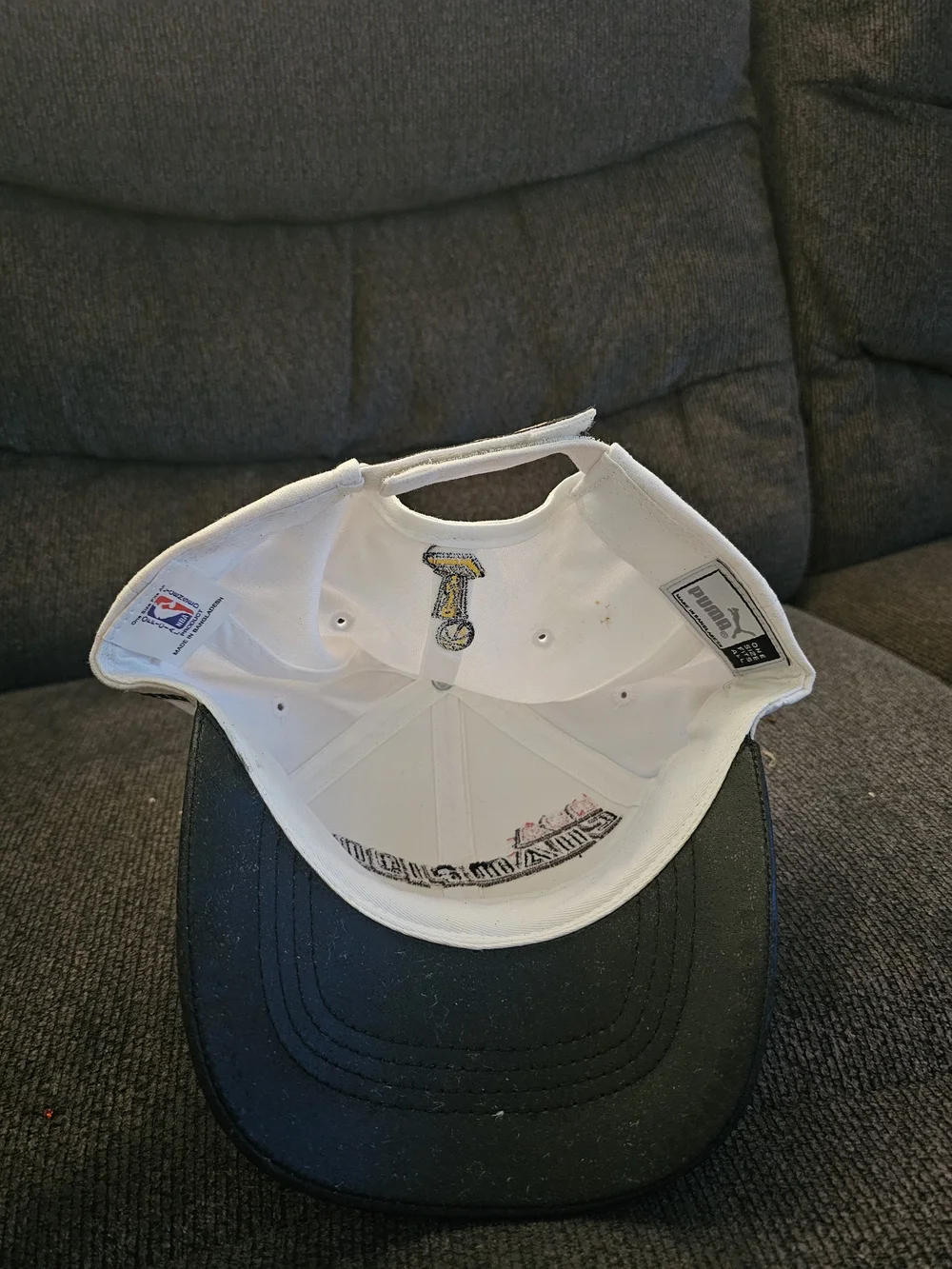 Puma Los Angeles Lakers White and Black NBA Champions Hat