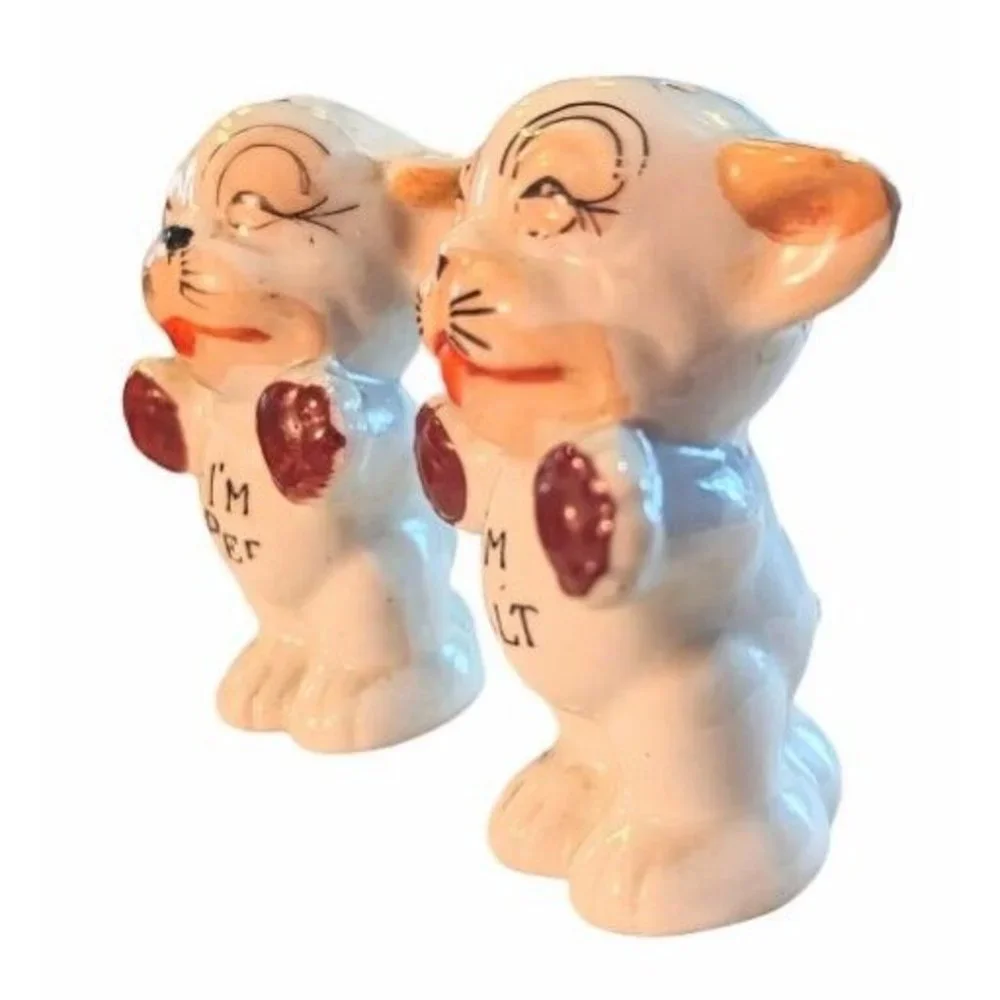 Vintage Pair Of Japanese Bonzo Salt And Pepper Shakers Dog Anthropomorphic