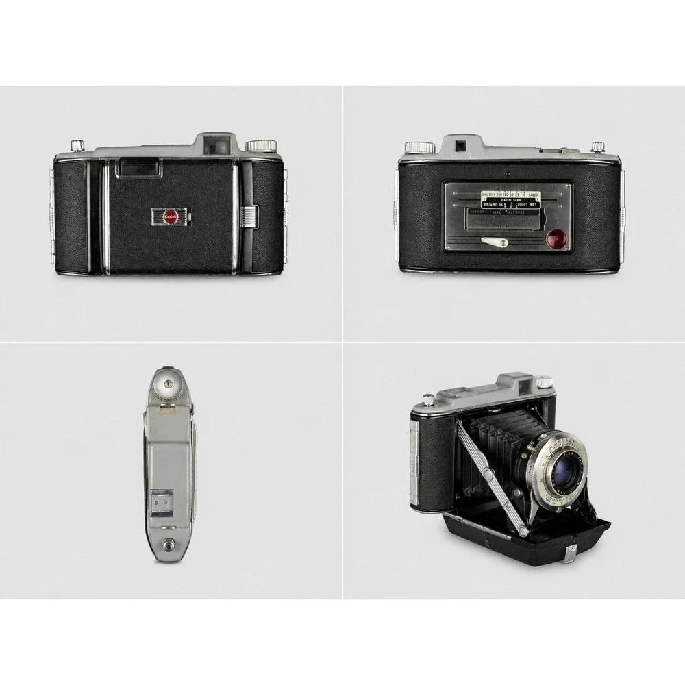 Vintage Kodak Signet 35 35mm Rangefinder Camera with Leather Case Black Silver