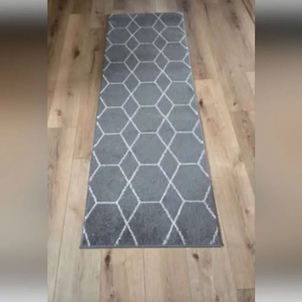 Geometric Gray Area Rug Runner Home Area House Run Long Carpet